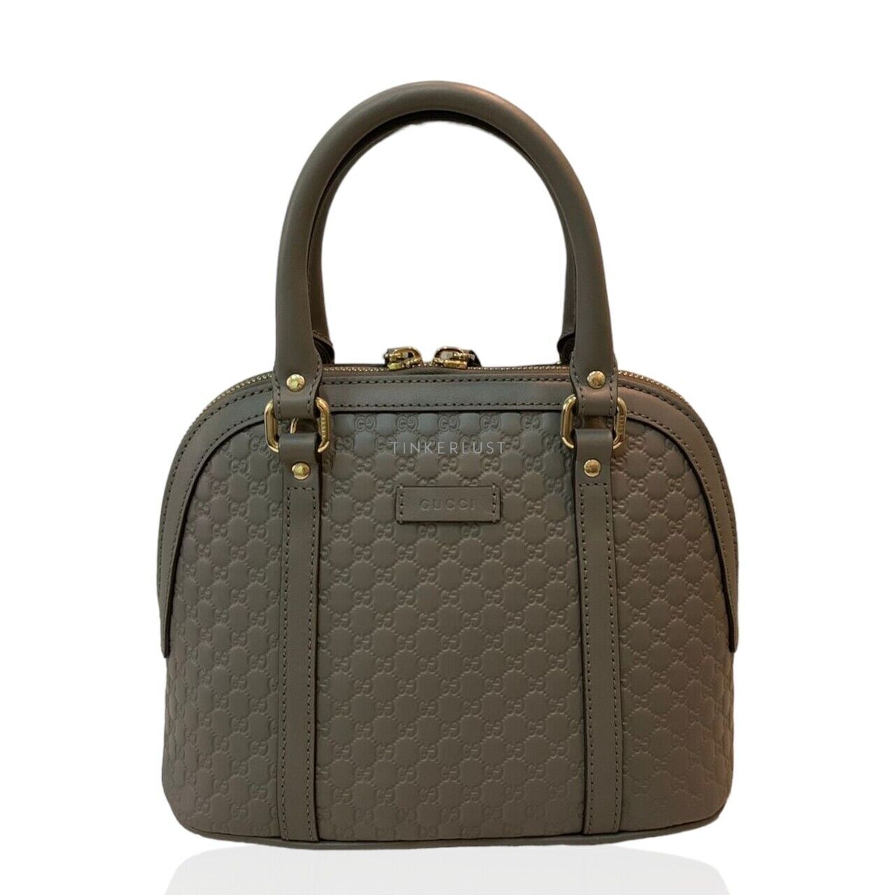 tas sling bag Gucci Dome Small Guccissima Grey Leather Satchel Bag Tinkerlust